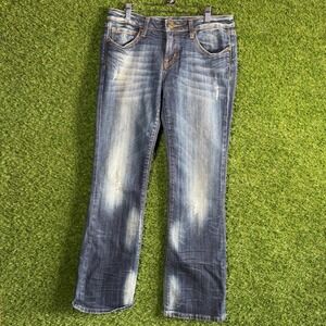 Vigoss‎ Collection Miami Bootcut Jeans Distressed Denim Womens 7/8 29